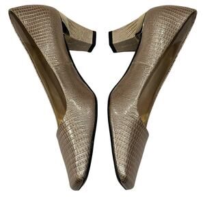 J.Renee Mary-LPTPE Taupe Lizard Print Womens 7.5 Square Toe 2 1/2”Heels